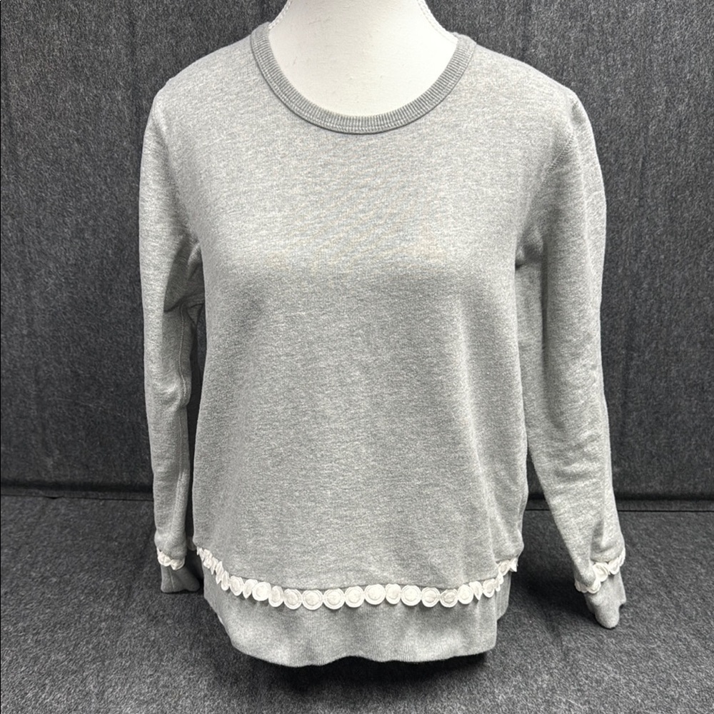 J. Crew Light Gray Sweater with Button Detail